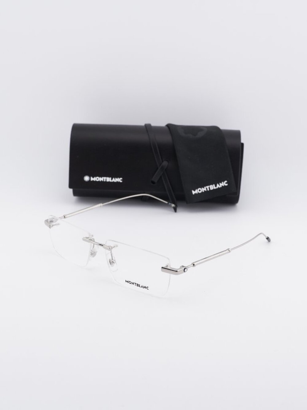 Montblanc MB0112O 001 Rectangle Eyeglasses 57mm – Silver